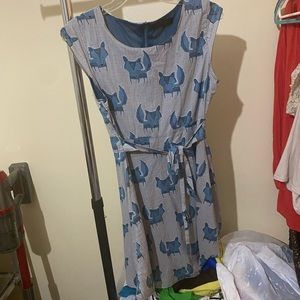 Foxy A-Line Dress with Tie